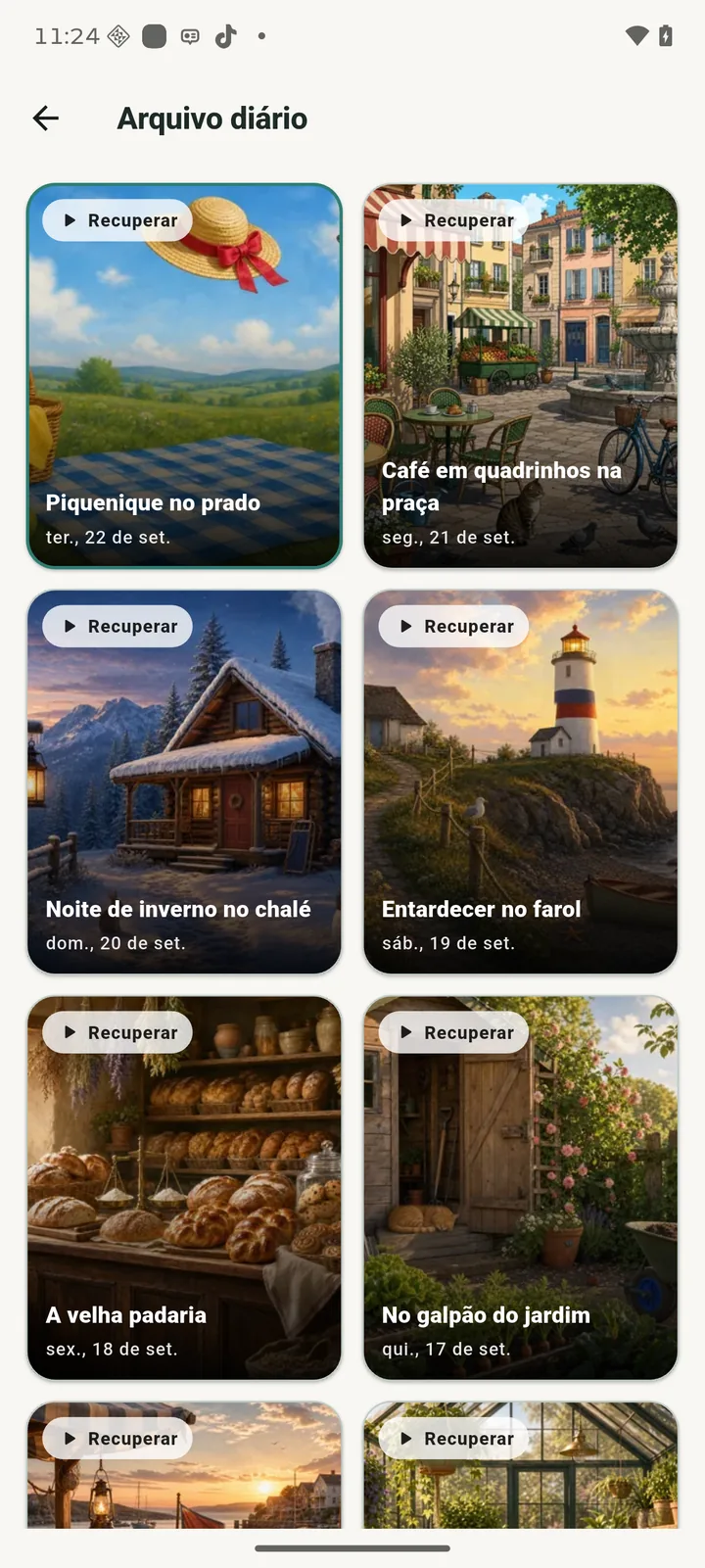 App Picparo: arquivo diário com desafios anteriores para recuperar